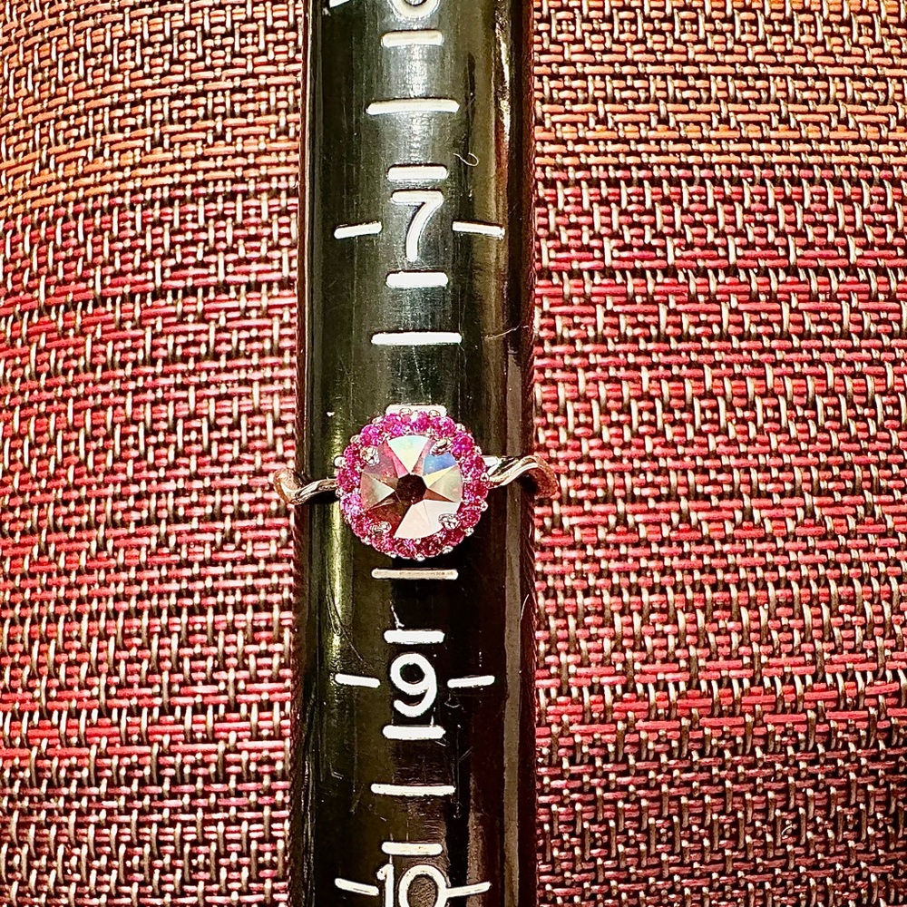 Fragrant Jewels Sparkling Pink and Silver Ring